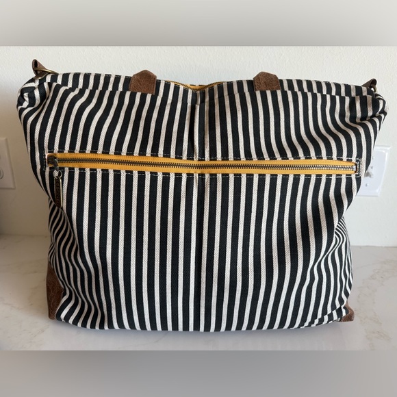 Rebekah Scott Designs Handbags - Rebekah Scott Elizabeth Weekender Black Stripe Travel Tote Crossbody Bag